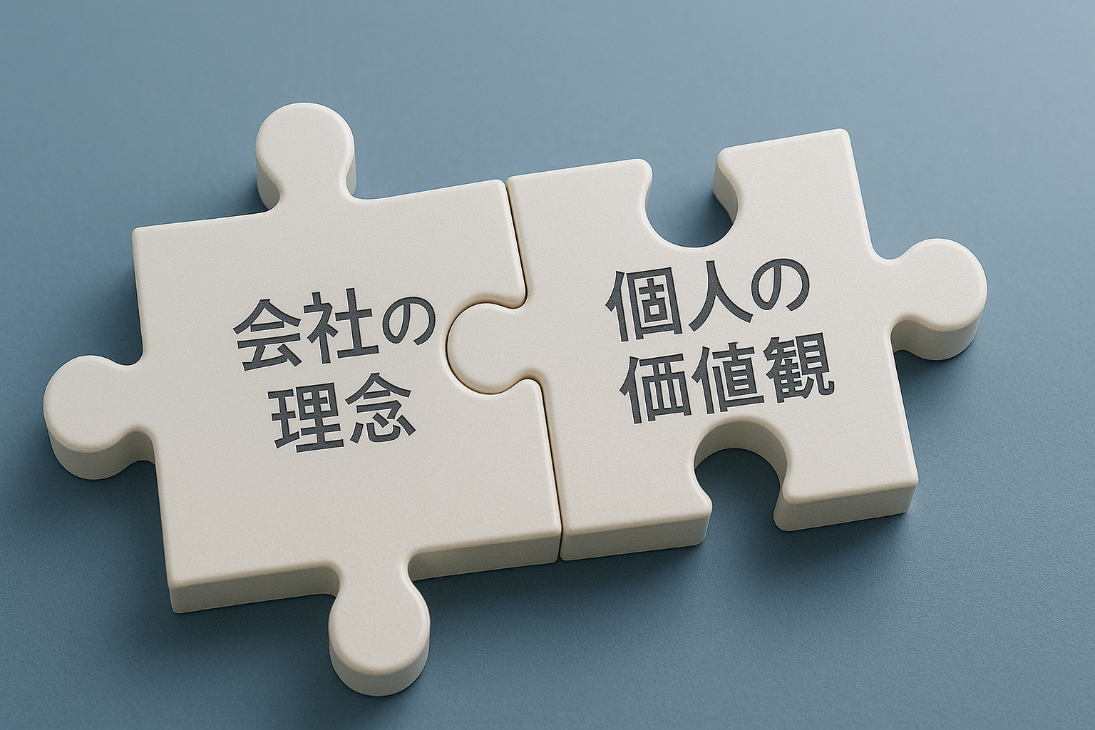 会社の理念と個人の価値観がパズルのように一致するイメージ