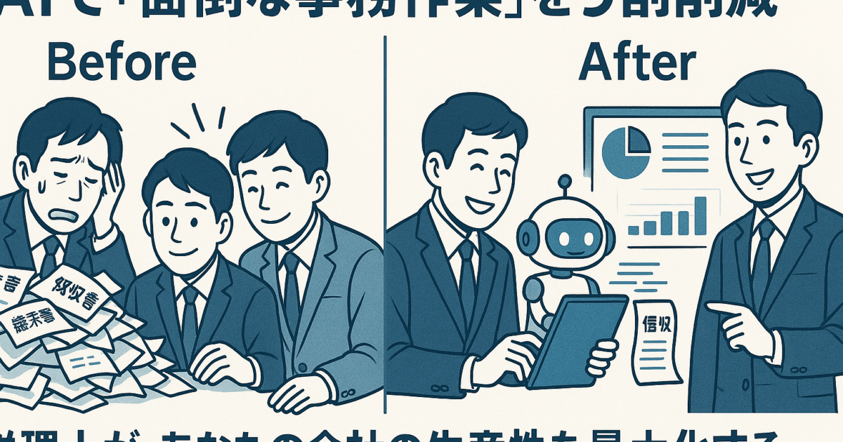 いまだに「経費精算」に消耗している社長様へ。― AIが、あなたの会社の“面倒な事務作業”を9割削減する方法